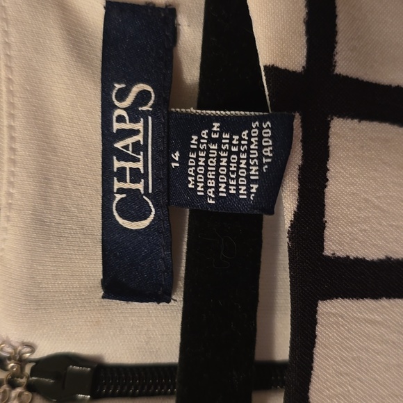 CHAPS BRAND WOMEN'S BLACK & WHITE SLEEVELESS SYMMETRICAL DRESS SIZE 14 - Picture 4 of 16